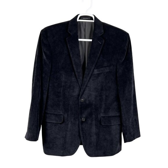 Calvin Klein Men 42R Black Corduroy Sport Coat Double Vented Timeless Minimalist - Picture 3 of 16